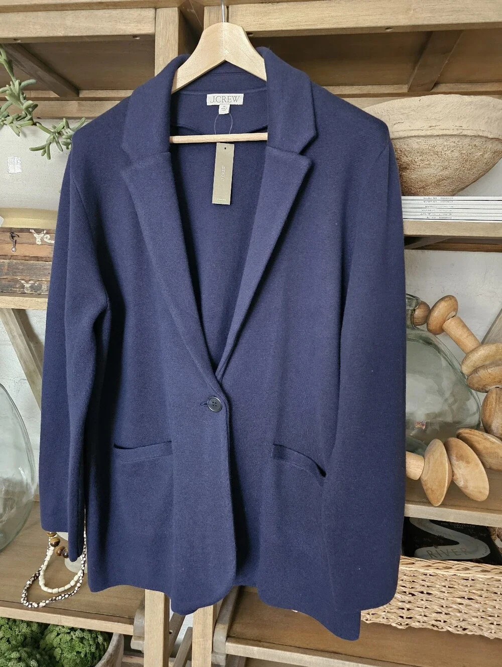 J.CREW Sweater-blazer Navy Sz XL NWT